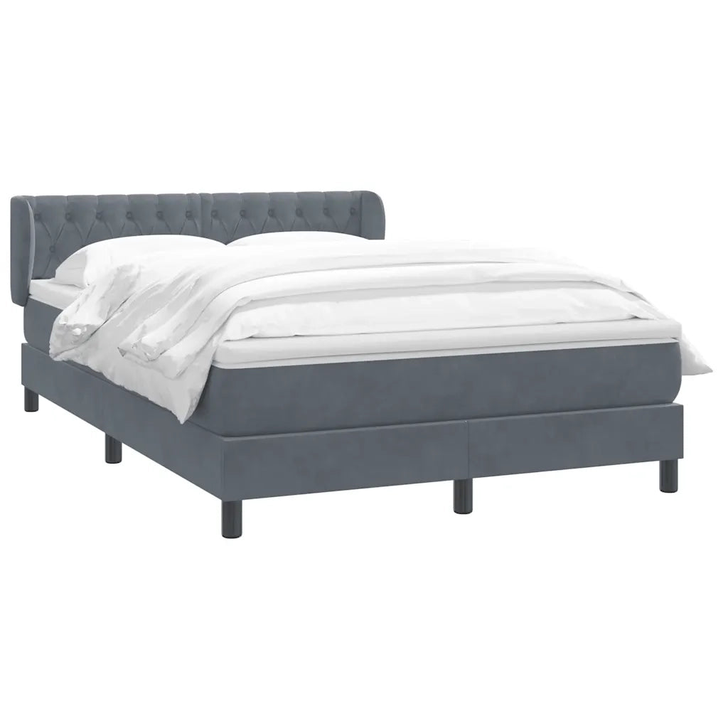 Giroletto a Molle con Materasso Grigio Scuro 160x210 cm Velluto 3317782