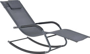 Sedia da Giardino a Sospensione - 147x63x89 cm - Grigio Scuro - Con Cuscino - Acciaio e Tessuto