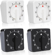 Alarme da cucina meccanico 4 pezzi orologio da uovo con allarme sonoro - timer corto - contapulsazioni per sport e studio - bianco nero.
