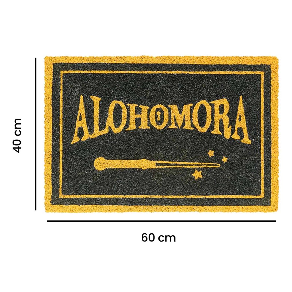Zerbinetto Alohomora Motivo Bacchetta Magica 40x60cm Antiscivolo Nero / Giallo Harry Potter