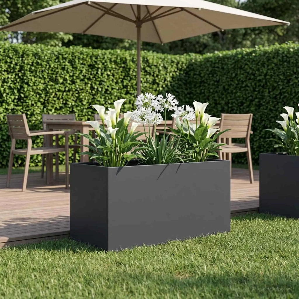 Vaso da giardino Antracite 80 x 50 x 50 cm 8005264