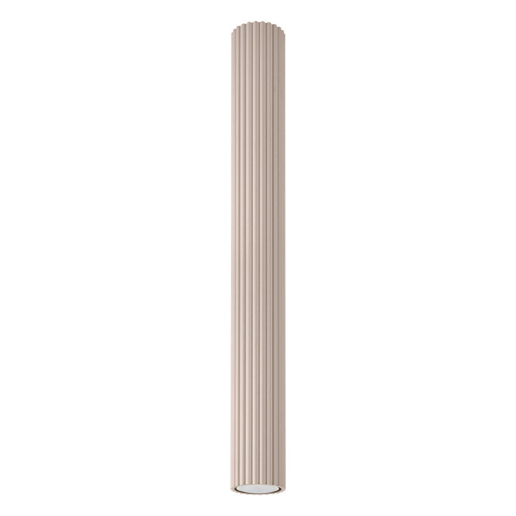 Spot soffitto moderno taupe tondo rigato tubo 60cm GU10