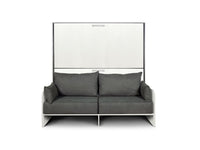 Letto Doppio A Scomparsa Kando Con Divano Bianco Frassino e Grigio