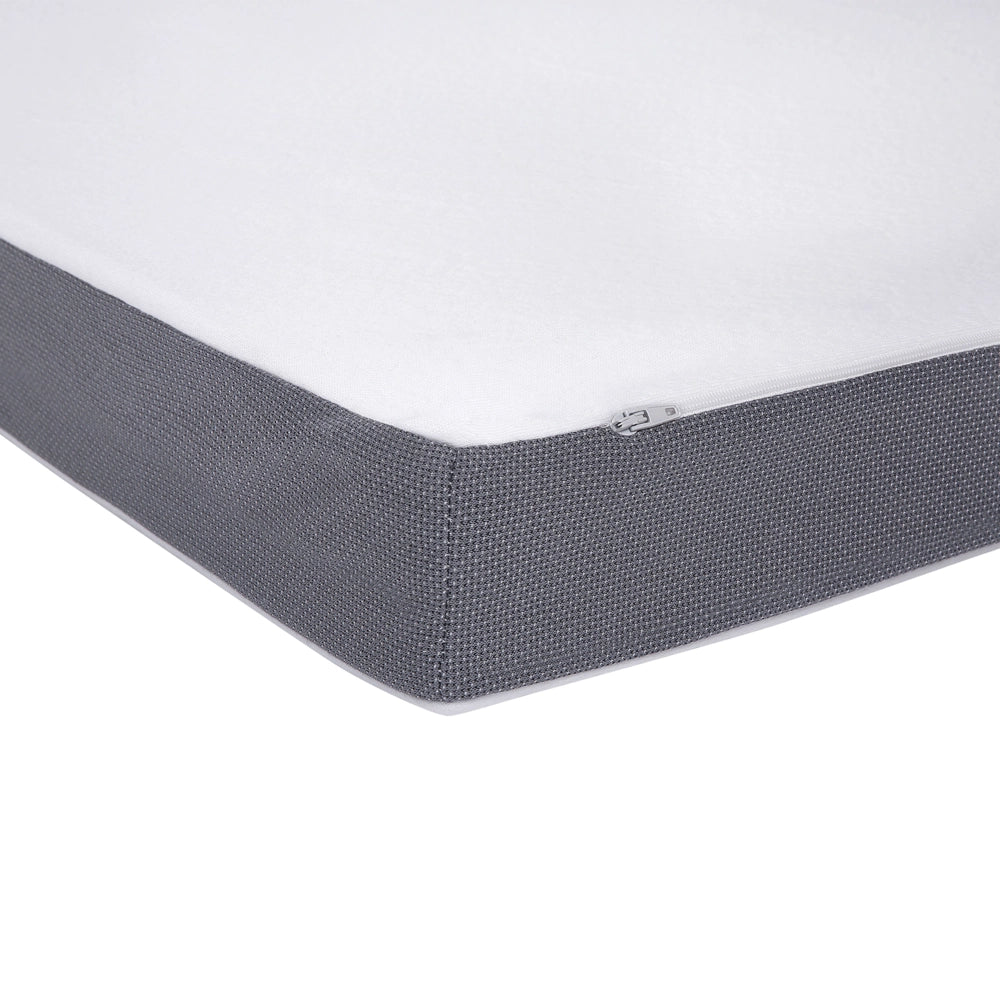 Coprimaterasso Bianco con Tessuto Grigio Doppia Dimensione 160 x 200 cm 6 cm Profondità