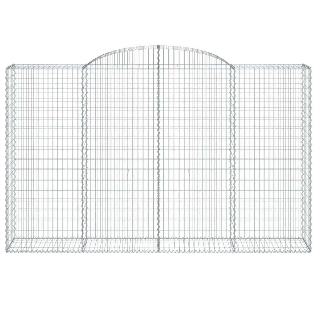 Set di 9 gabbioni ad arco per recinzione gabbia o muro di contenimento 300 x 50 x 180/200 cm ferro zincato argento 02_0041285