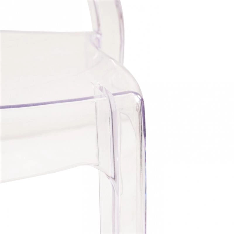 SEDIA HALLES IN POLICARBONATO SILHOUETTE CURVE CLASSICHE PER INTERNI COLORE TRASPARENTE 46,1X55X98H CM