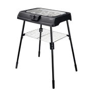 Barbecue elettrico 2 in 1, griglia da tavolo e barbecue con gambe, piastra cottura 41x24cm 2000W, termostato regolabile - SOGO