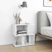Comodini 2pz Bianco Lucido 50x30x51,5 cm in Legno Multistrato 806377