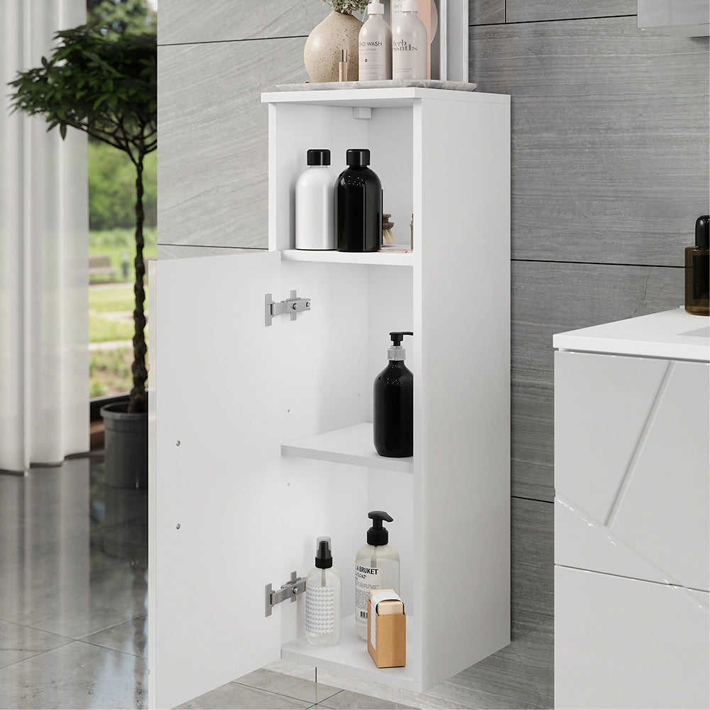 Vicco Mobiletto midi Bianco/bianco lucido 30 x 93 cm con porta