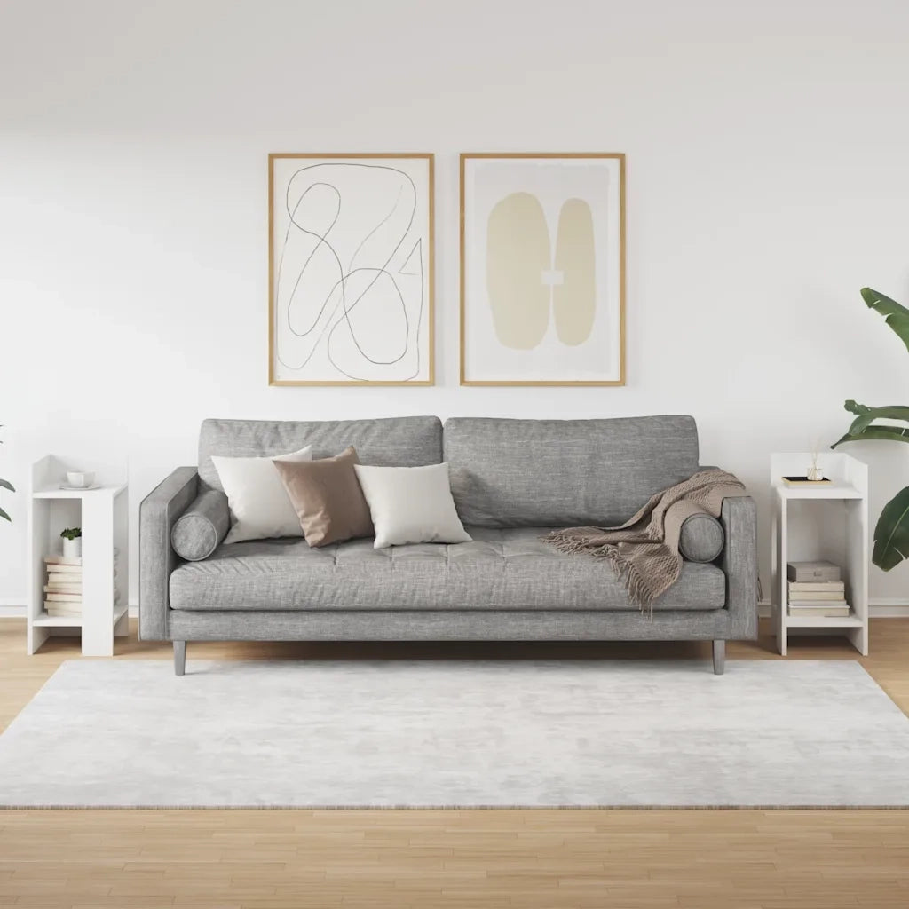 Tavolini Laterali 2pz con Ripiano Bianco 25,5x27x60 cm 858543