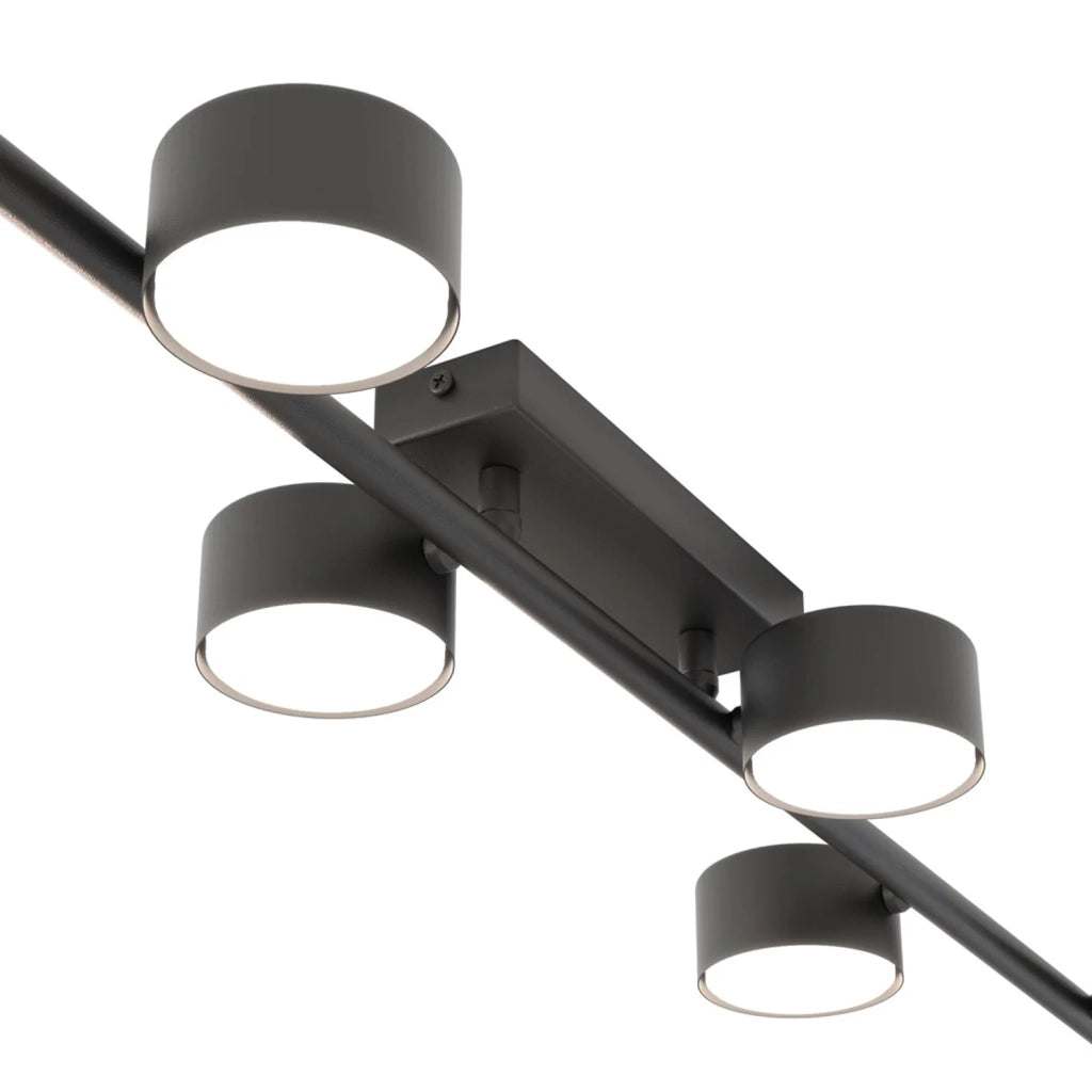 Plafoniera Moderna Apollo Acciaio Nero 6 Luci Gx53 Ip20