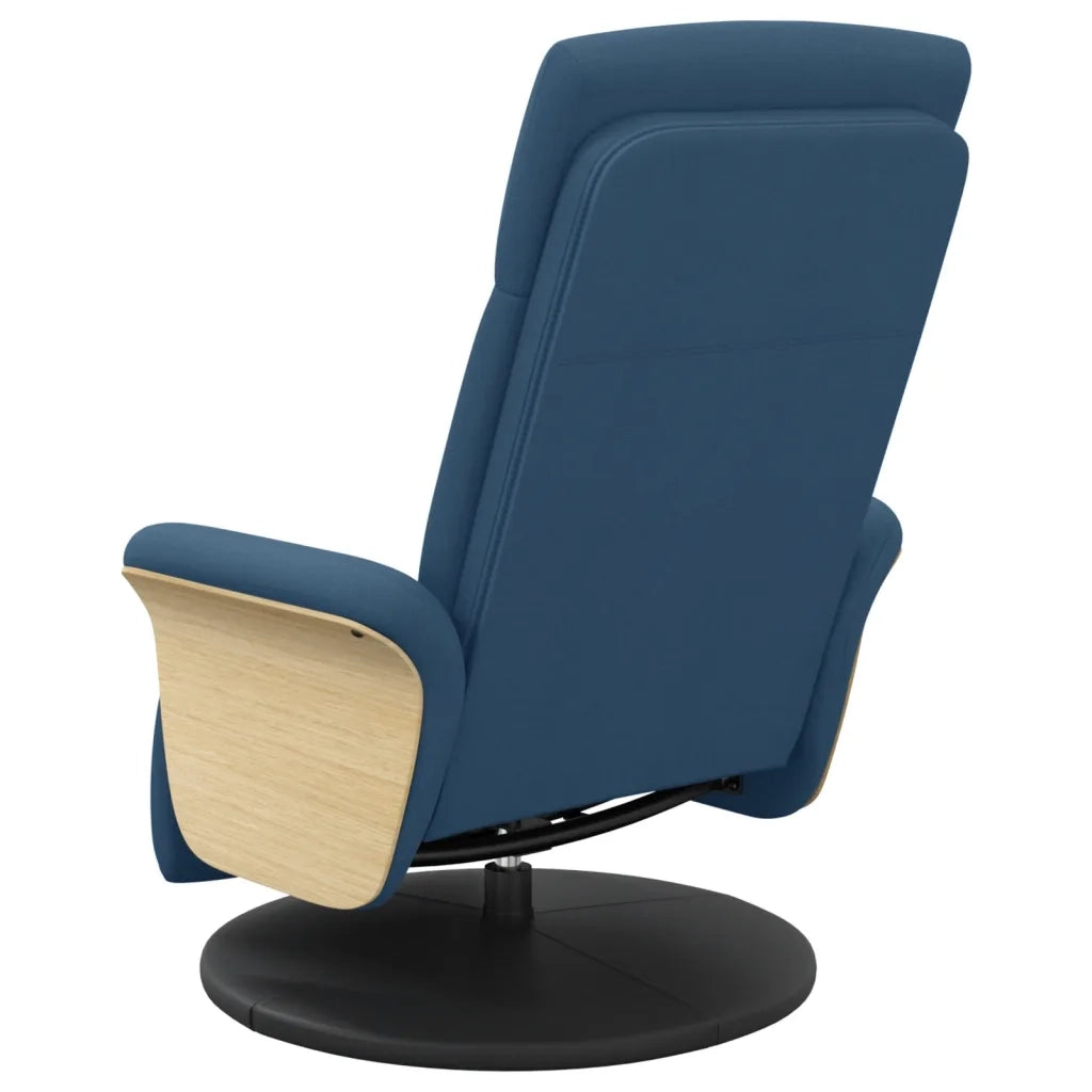 Divano Sedia-Poltrona Reclinabile con Poggiapiedi Blu in Tessuto 173777