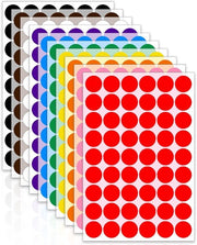 Sticker a punti colorati - Autoadesivi - 2040 pezzi - 10 colori - 10 mm