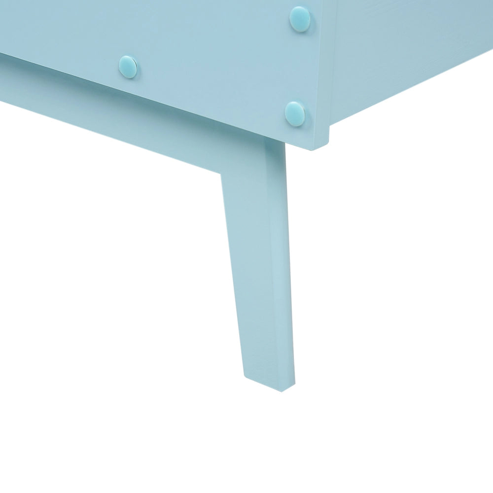 Letto singolo a doghe in legno di pino azzurro 90 x 200 cm stile moderno