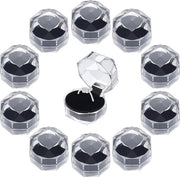 Decine di Anelli in Plastica - 40 Pezzi Nero Crystal Clear Orecchini Contenitore di Ricarica