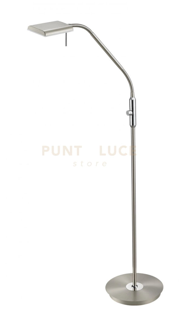 BERGAMO PIANTANA LED ACCIAIO SATINATO FLESSIBILE TOCUH DIMMER H. 135CM 3000K 1100LM 12W