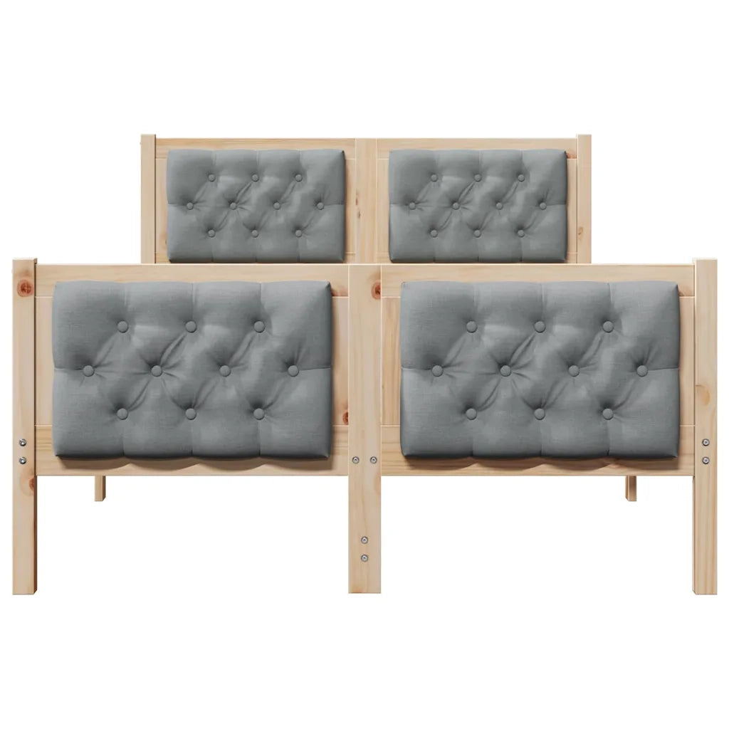 Struttura del letto Grigio chiaro 135 x 190 cm Pino massello