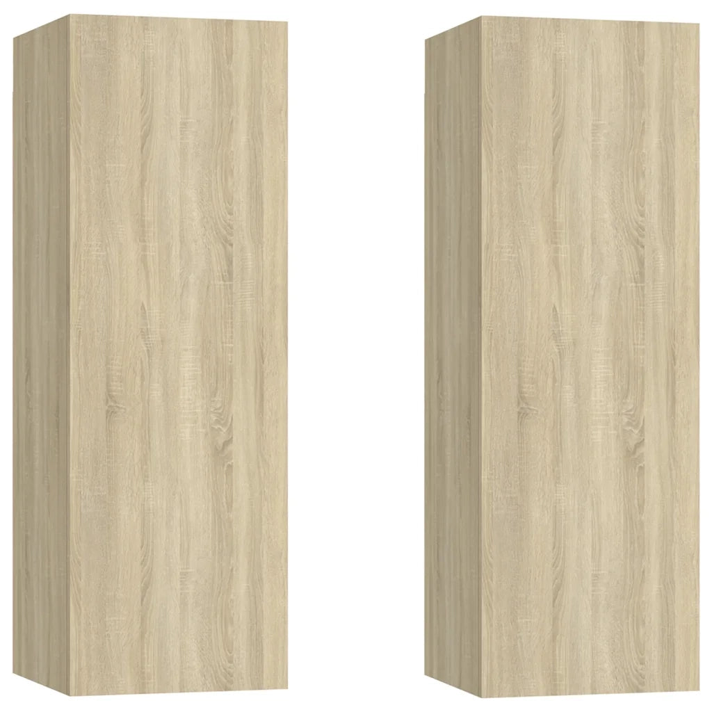 Mobili TV 2pz-Set di 2 Credenza per TV Rovere Sonoma 30,5x30x90 cm in Legno Multistrato