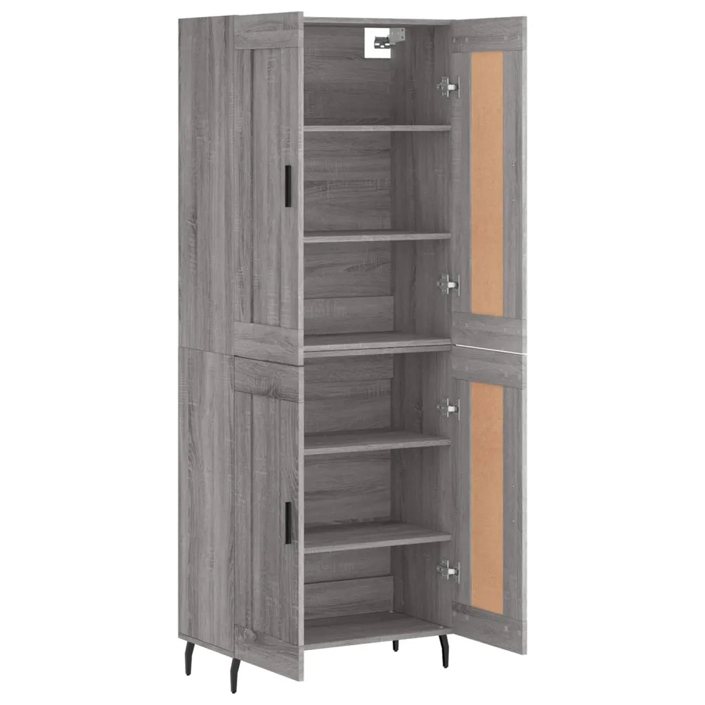 Credenza Grigio Sonoma 69,5x34x180 cm in Legno Multistrato 3199703