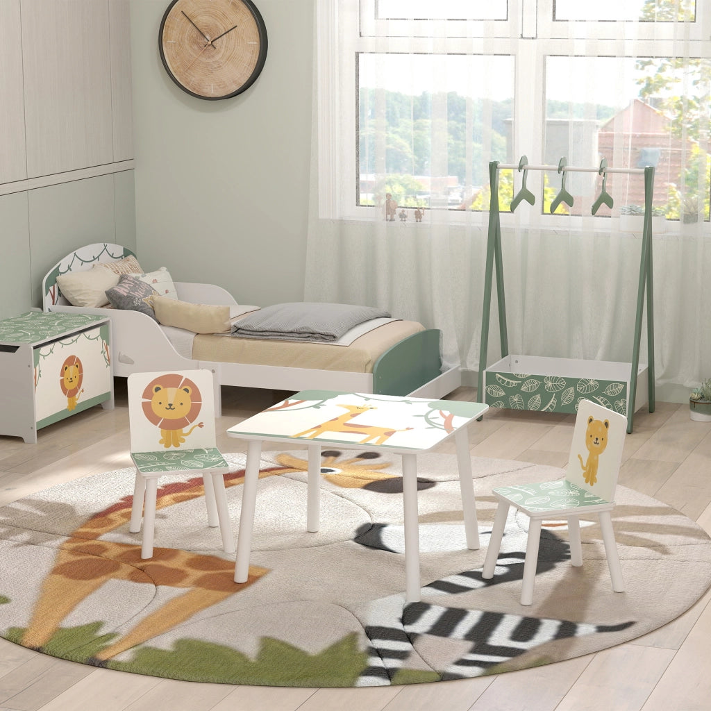 Tavolino per bambini con 2 sedie ¨C zephmum ¨C 60x60x44 cm verde