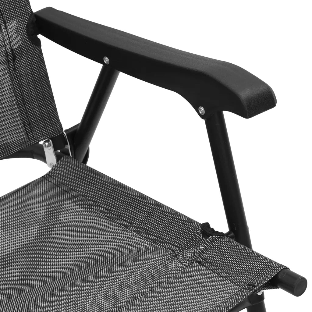 Sedie Giardino Pieghevoli 4 pz Grigio Mélange Acciaio Textilene 3157287