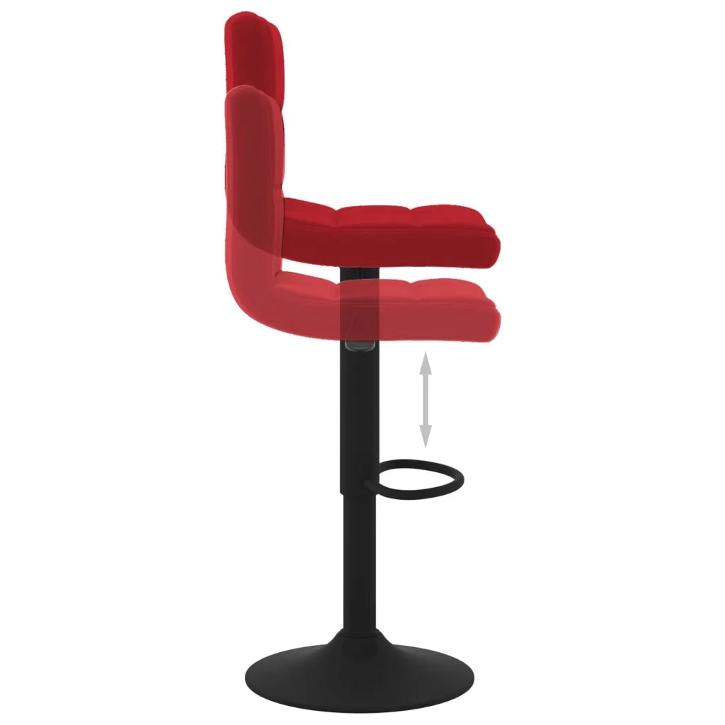 Sgabelli da Bar 2 pz Rosso Vino in Velluto cod mxl 64091