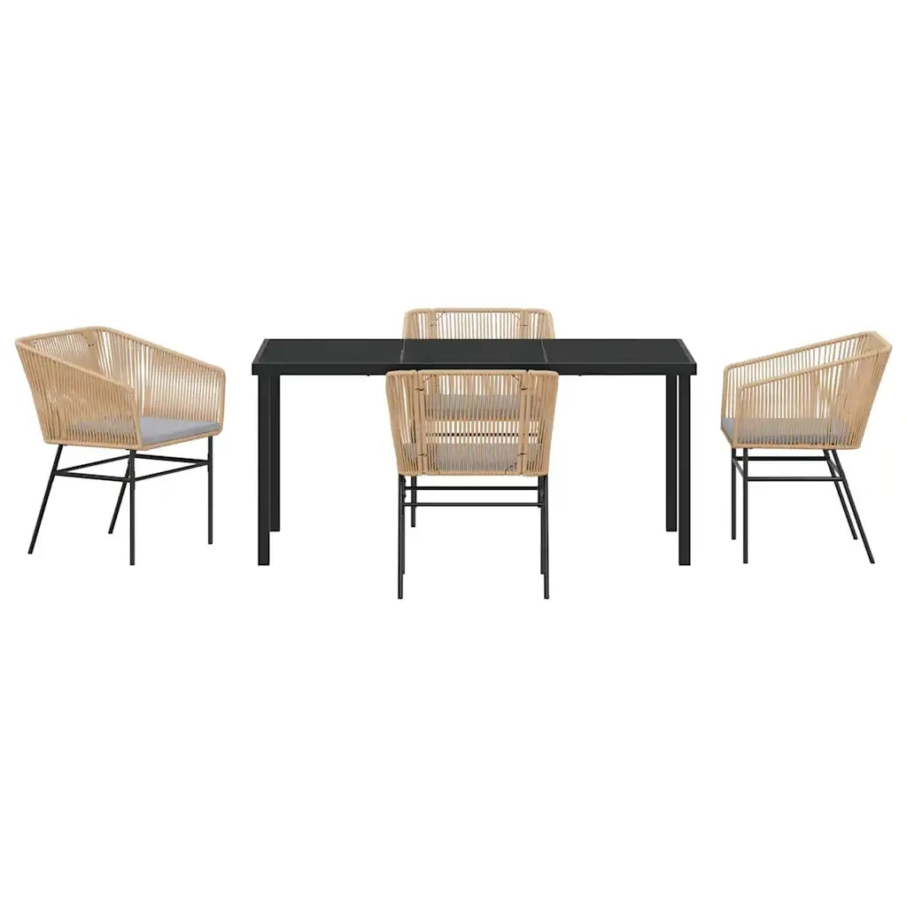 Set da Pranzo per Giardino con cuscino 5 pcs Marrone 3380928