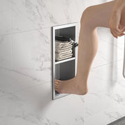 Accessorio per bagno in acciaio inossidabile 304 con piastra - Installazione senza rivestimento - Sostegno per piedi - Dimensioni 31 cm x 12 cm