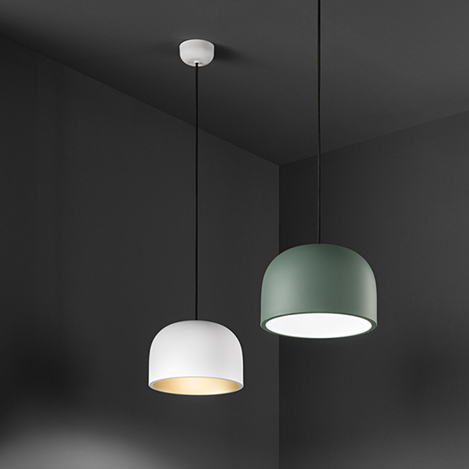 Sospensione Nordica Yelmo Metallo Bianco Oro 1 Luce E27 Ip20