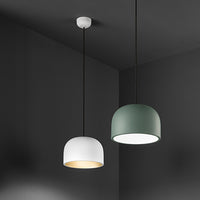 Sospensione Nordica Yelmo Metallo Bianco Oro 1 Luce E27 Ip20