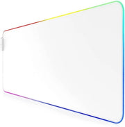 Tavolo da gaming RGB con sottoscala LED - 800x300 mm - Sfida XXL - Illuminazione Multi Color - 11 modi di illuminazione - 7 colori LED più 4 effetti - Lavabile - Bianco