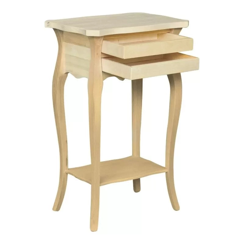 Comodino porta telefono 1 cassetto in legno grezzo 43x32x70 - Mobili 2G