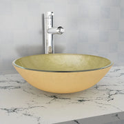 Lavandino in Vetro Temperato 42 cm Dorato 142233
