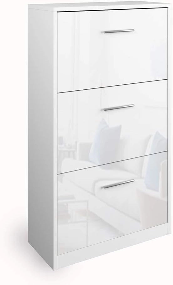 Scarpiera da ingresso Gizmo, Bianco, 59 x 169.5 cm