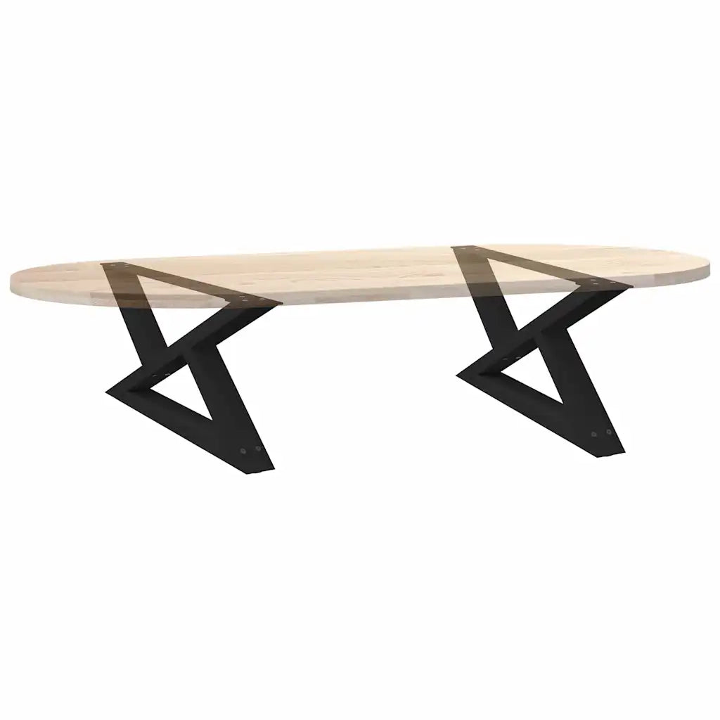 Gambe per tavolino da caffè 2 pz Nere 70x(30-31,3) cm Acciaio 4012692