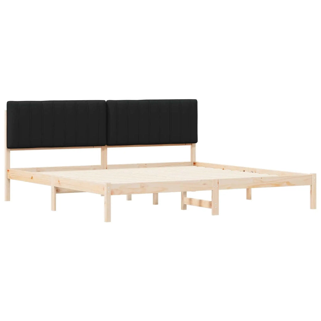 Letto con Testiera Rivestita Nero 200 x 200 cm 3405574
