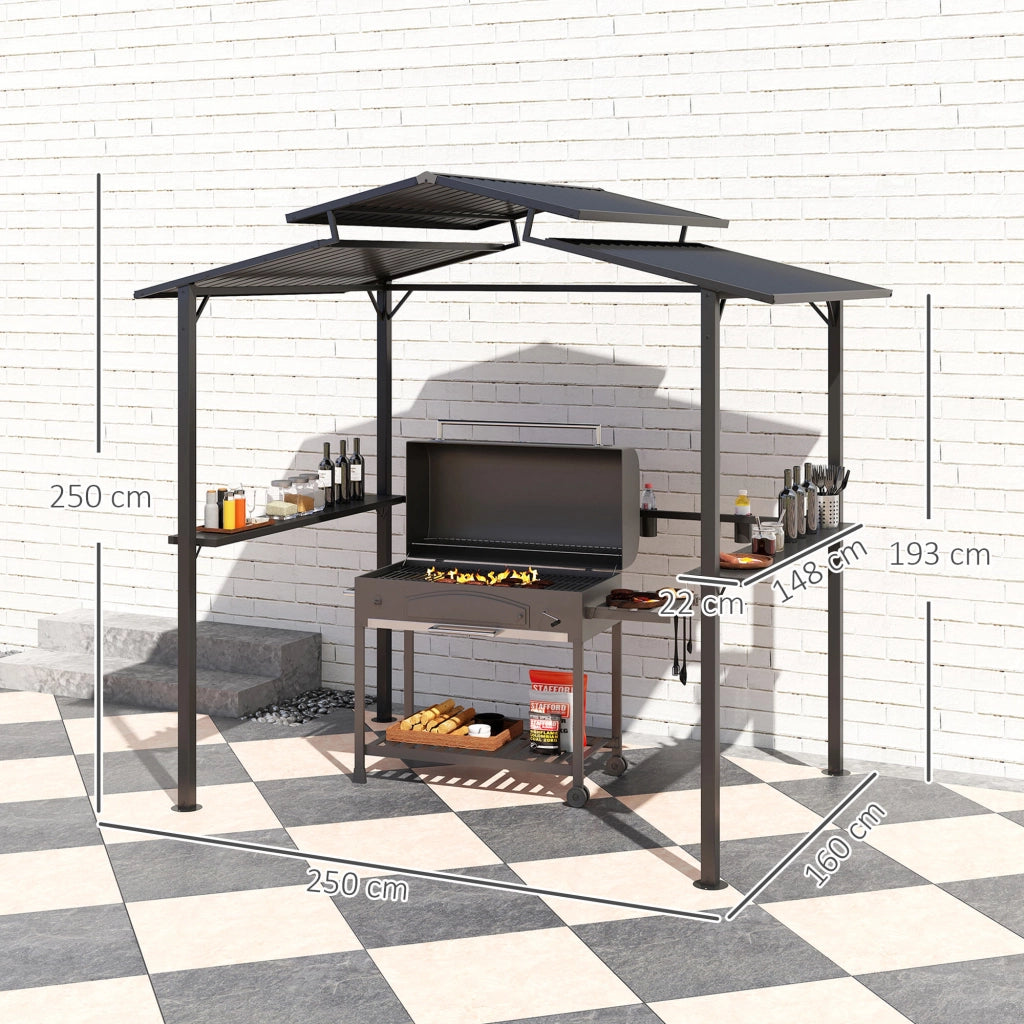 Gazebo da giardino ¨C Zephmum ¨C Grigio antracite 250x160x250 cm
