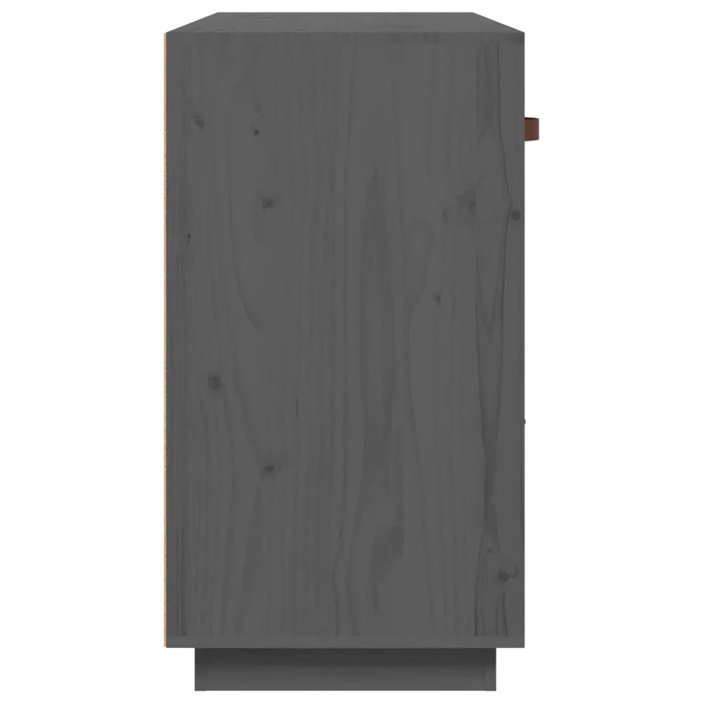Credenza-Buffet-Armadio da cucina Grigia 100x40x75 cm in Legno Massello di Pino 417066