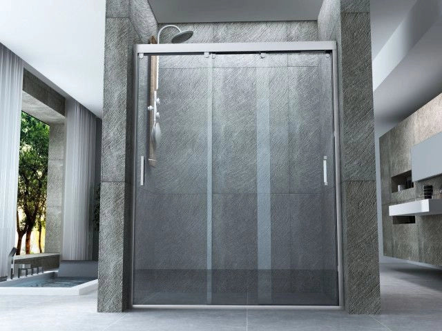 Box porta doccia nicchia in Cristallo 8 mm Trasparente 3 ante scorrevoli - Misura: 80 x h195 cm