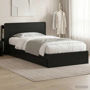 Telaio del letto con storage con cassetto Nero 90 x 190 cm