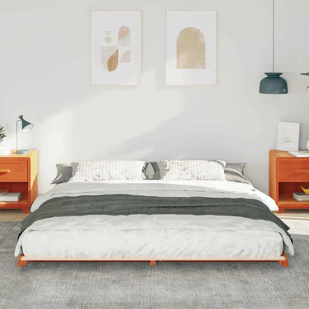 Struttura letto a terra Cera marrone 180 x 210 cm