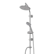 Colonna doccia con deviatore in acciaio cromato design tondo