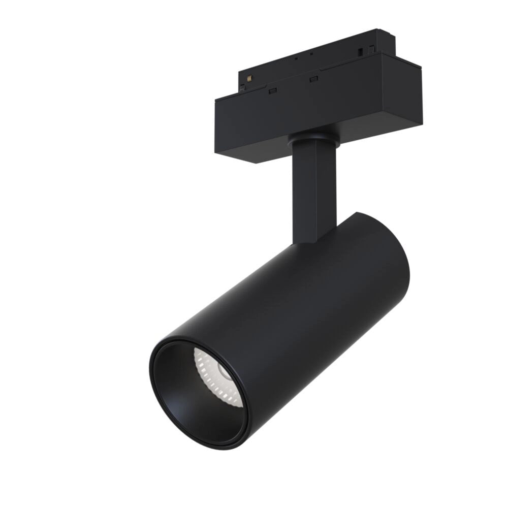 Faretto Focus Led Per Binario Moderno Alluminio Nero Luce Calda 15W