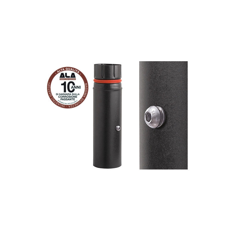 Tubo ALA ECO Combustione Ø8 cm H25 cm nero opaco con tappo ispezione – A.L.A.
