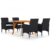 Set Mobili da Pranzo per Giardino 5 pz Nero cod mxl 40361