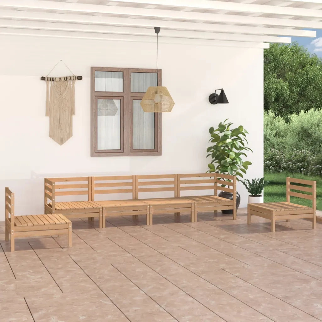 Set Divani da Giardino 6 pz in Legno Massello di Pino 3082542