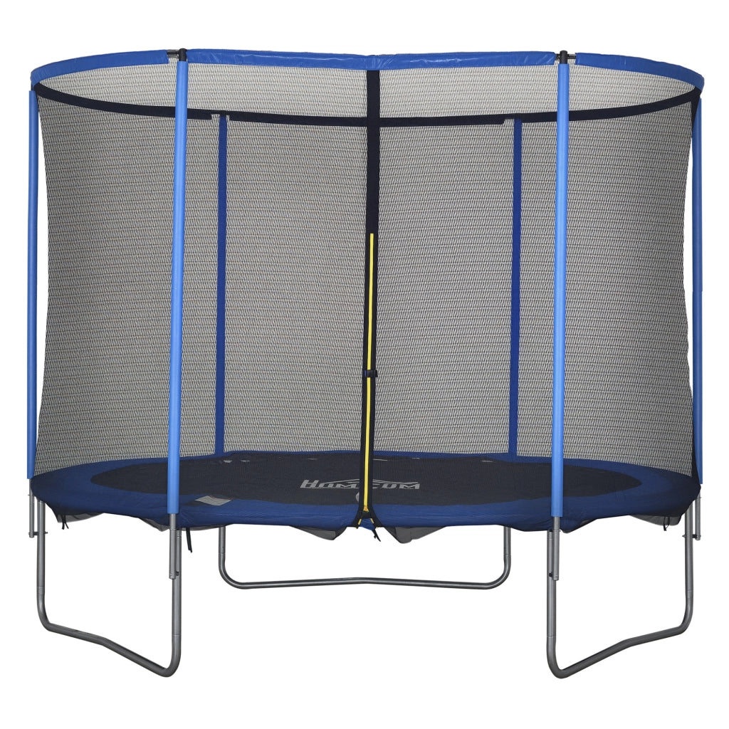 Trampolino da giardino con rete di sicurezza per interni ed esterni ¨C zephmum ¨C Blu+Nero 113.6kg 305x248cm