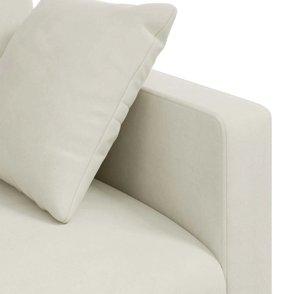 Divano Crema 198 x 78 x 80 cm Velluto