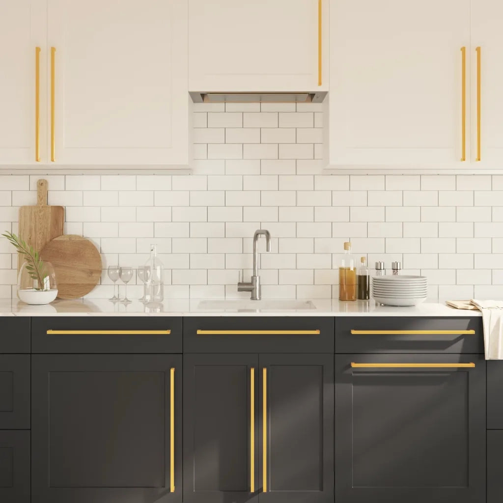 Maniglie per Mobili 10 pz Oro 480 mm in Acciaio Inox