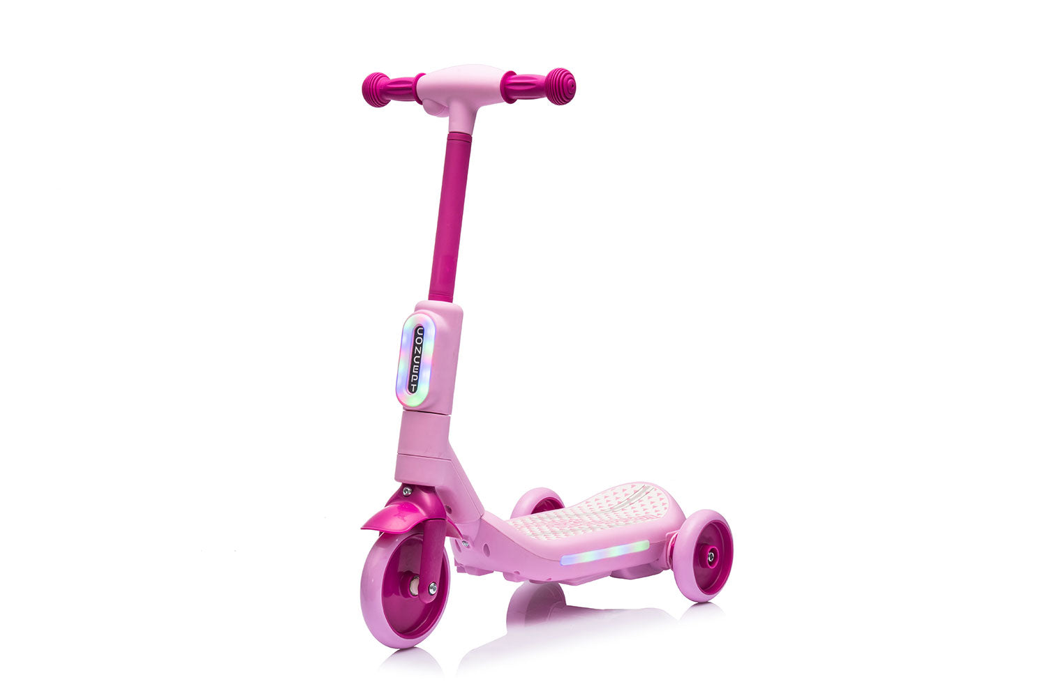 Monopattino Elettrico Deluxe a 3 Ruote 67x32x69 cm Luci LED RGB Casco e Protezioni Incluse Rosa